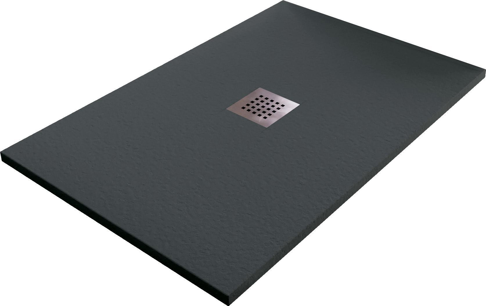 foto del prodotto piatto doccia in pietra 80x90 cm bonussi ardesia stone central grigio antracite