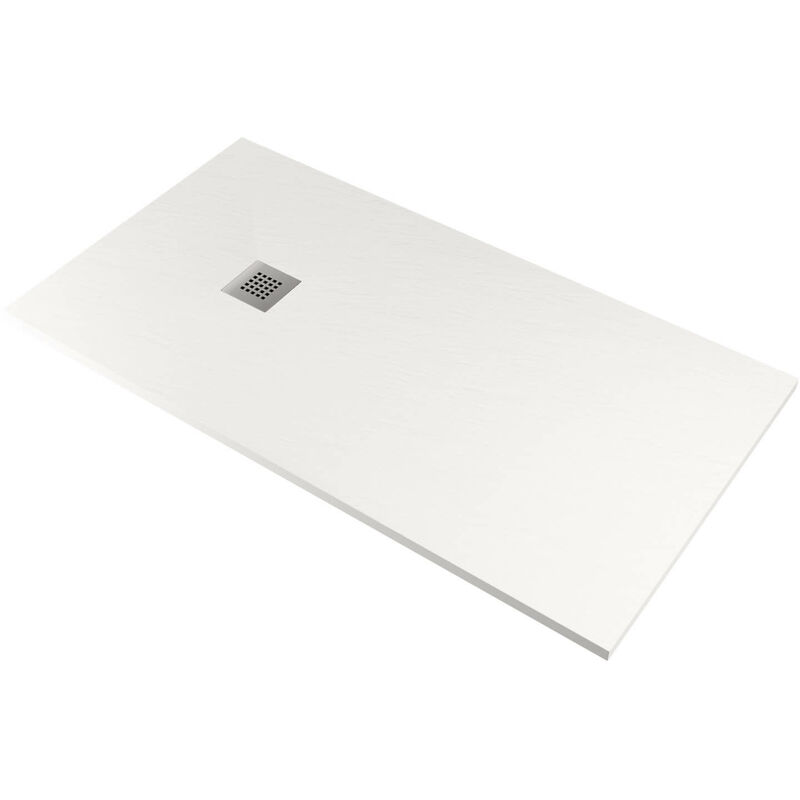 foto del prodotto piatto doccia in pietra pedrinelli ardesia stone side bianco 70x90 cm