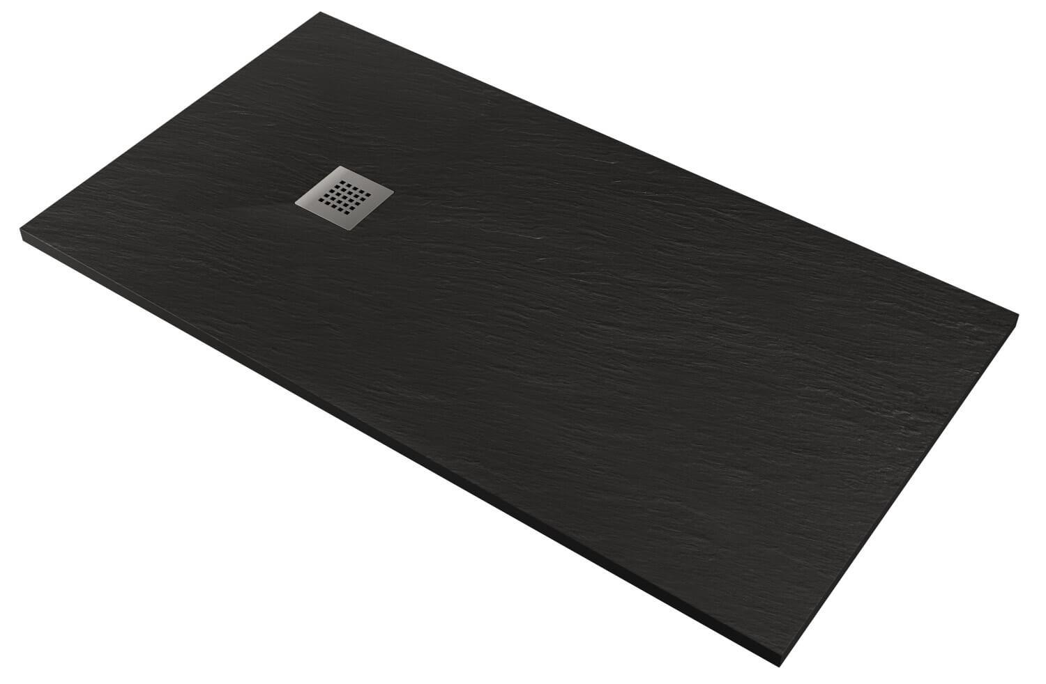 foto del prodotto piatto doccia in pietra pedrinelli ardesia stone side grigio antracite 70x90 cm
