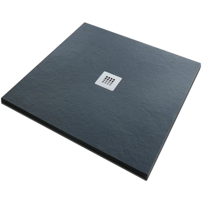 foto del prodotto piatto doccia in pietra solidstone alto 2,8 cm antracite grafite nero 70x70