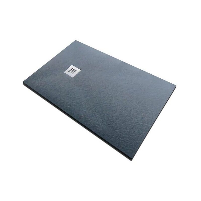 foto del prodotto piatto doccia in pietra solidstone alto 2,8 cm antracite grafite nero 80x130