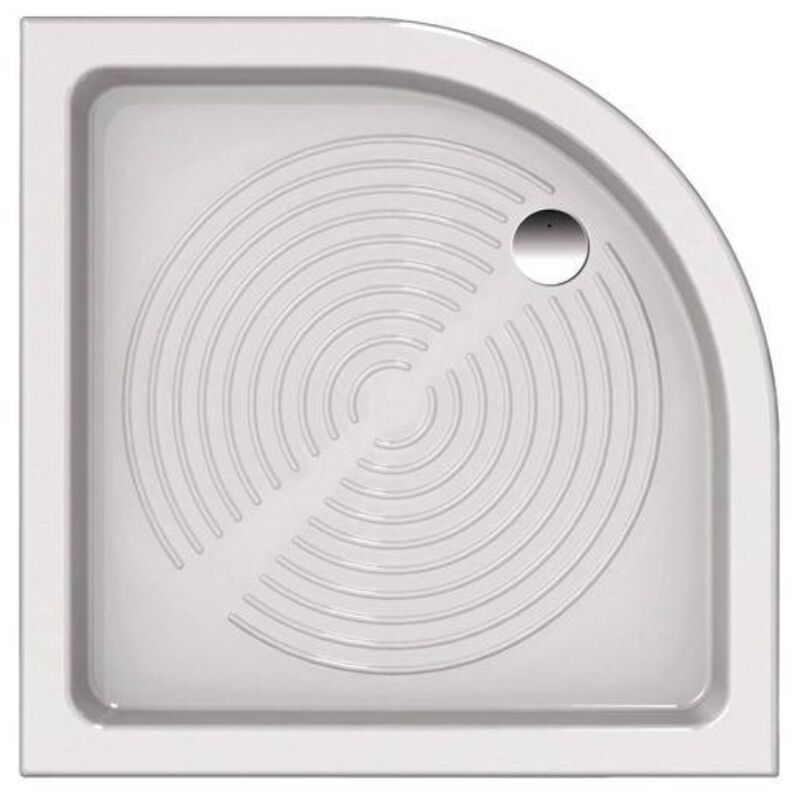 foto del prodotto piatto doccia in porcellana altezza 10 cm bianco quadrato o rettangolare o semicircolare misura l90 x p90 x h10 cm semicircolare confezione 1