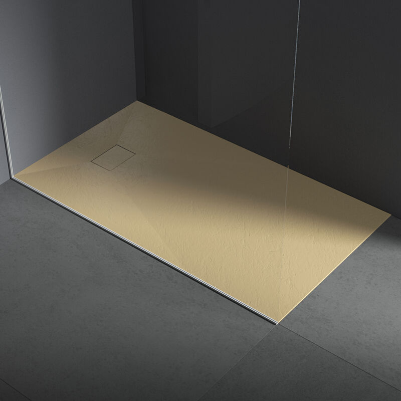 foto del prodotto piatto doccia in resina 70x160 cm effetto pietra colore beige cuba