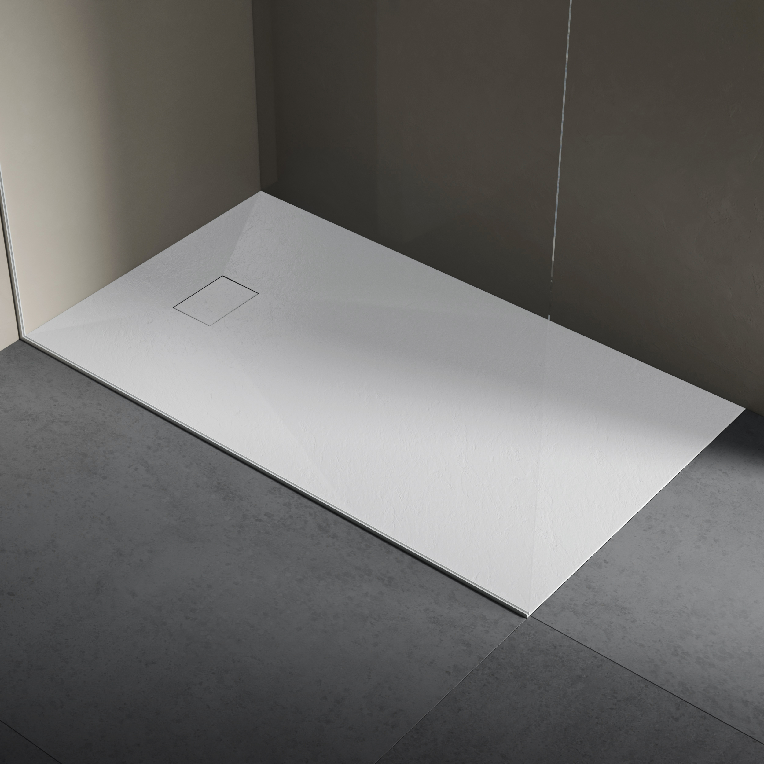 foto del prodotto piatto doccia in resina 80x120 cm smc effetto pietra colore bianco cuba