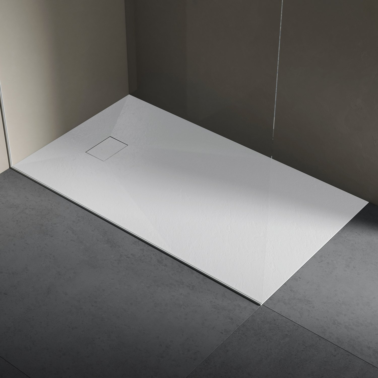 foto del prodotto piatto doccia in resina 90x160 cm smc effetto pietra colore bianco cuba