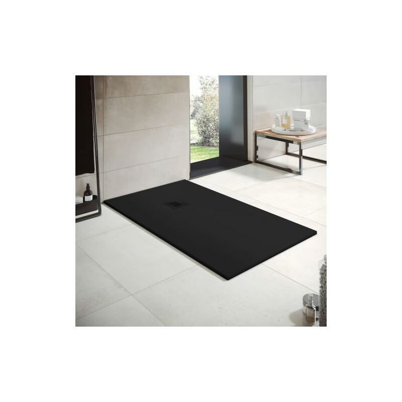 foto del prodotto piatto doccia in resina - larghezza 80 - nero ral-9005 - 80x150 cm