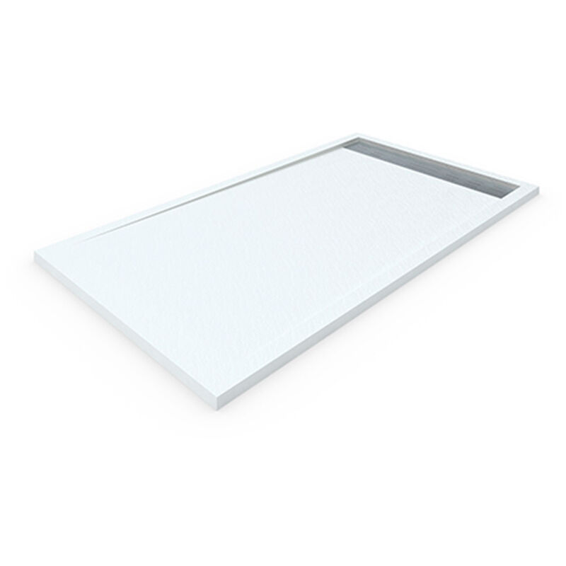 foto del prodotto piatto doccia in resina quarzo deluxe. struttura in ardesia antiscivolo. carica minerale. bianco ral 9003 80x140cm