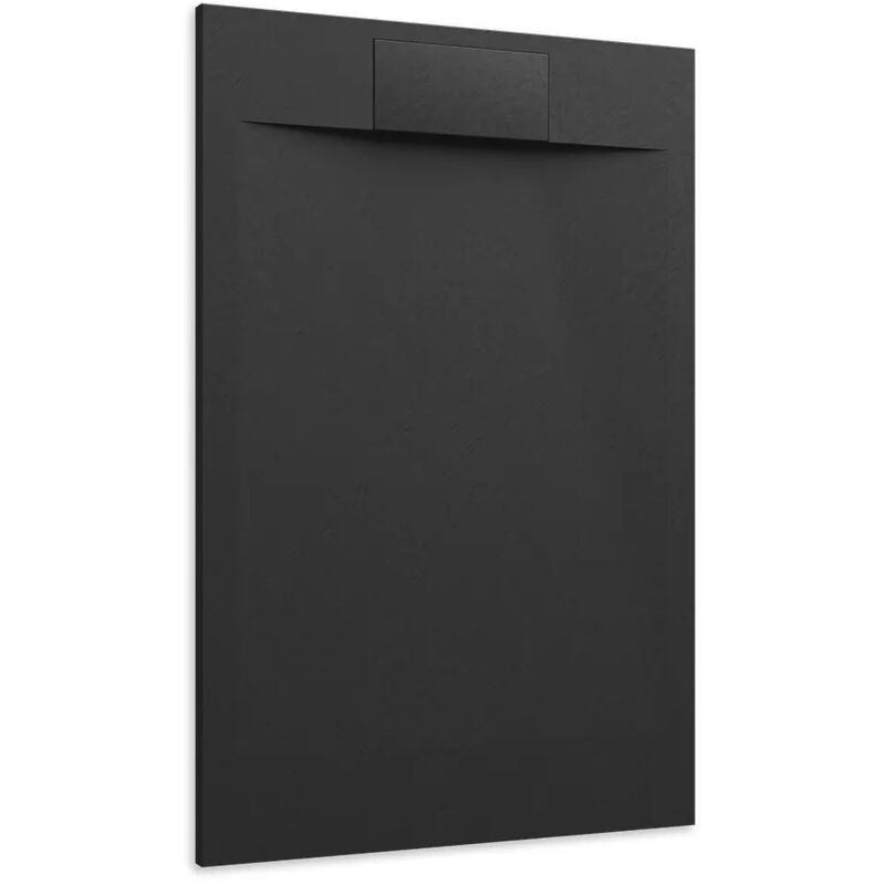foto del prodotto piatto doccia in smc 80x140 effetto pietra colore nero riducibile e antiscivolo mod. cosmos