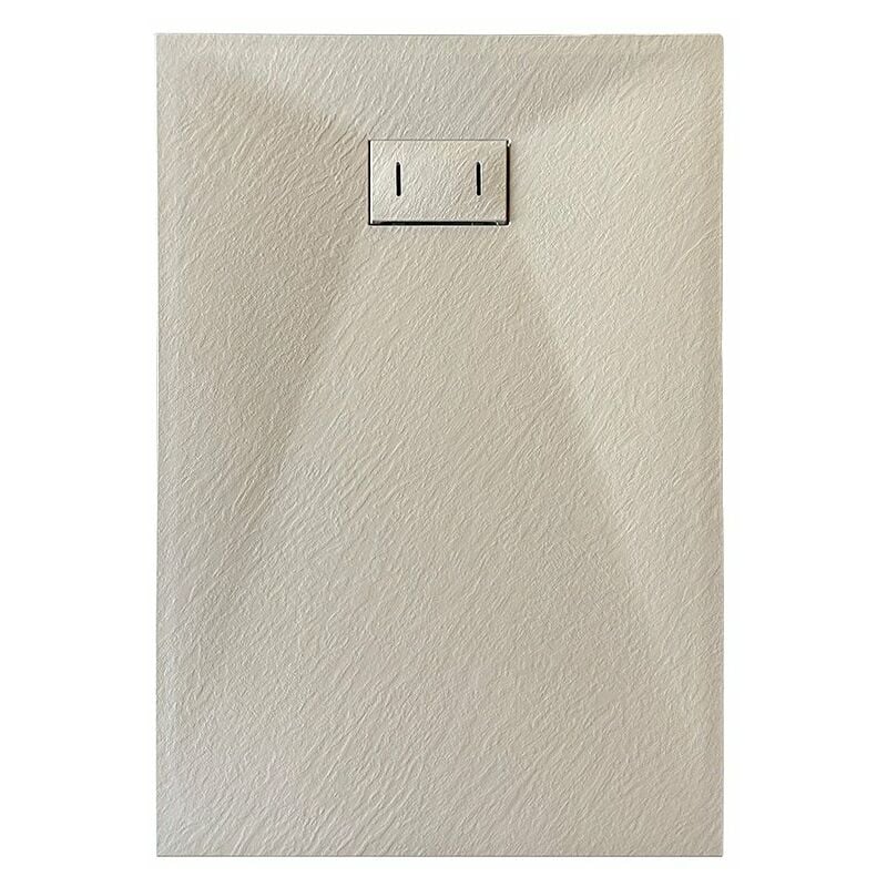 foto del prodotto piatto doccia in smc vetroresina effetto pietra h 2,6 cm con piletta di scarico inclusa 70 90 tortora
