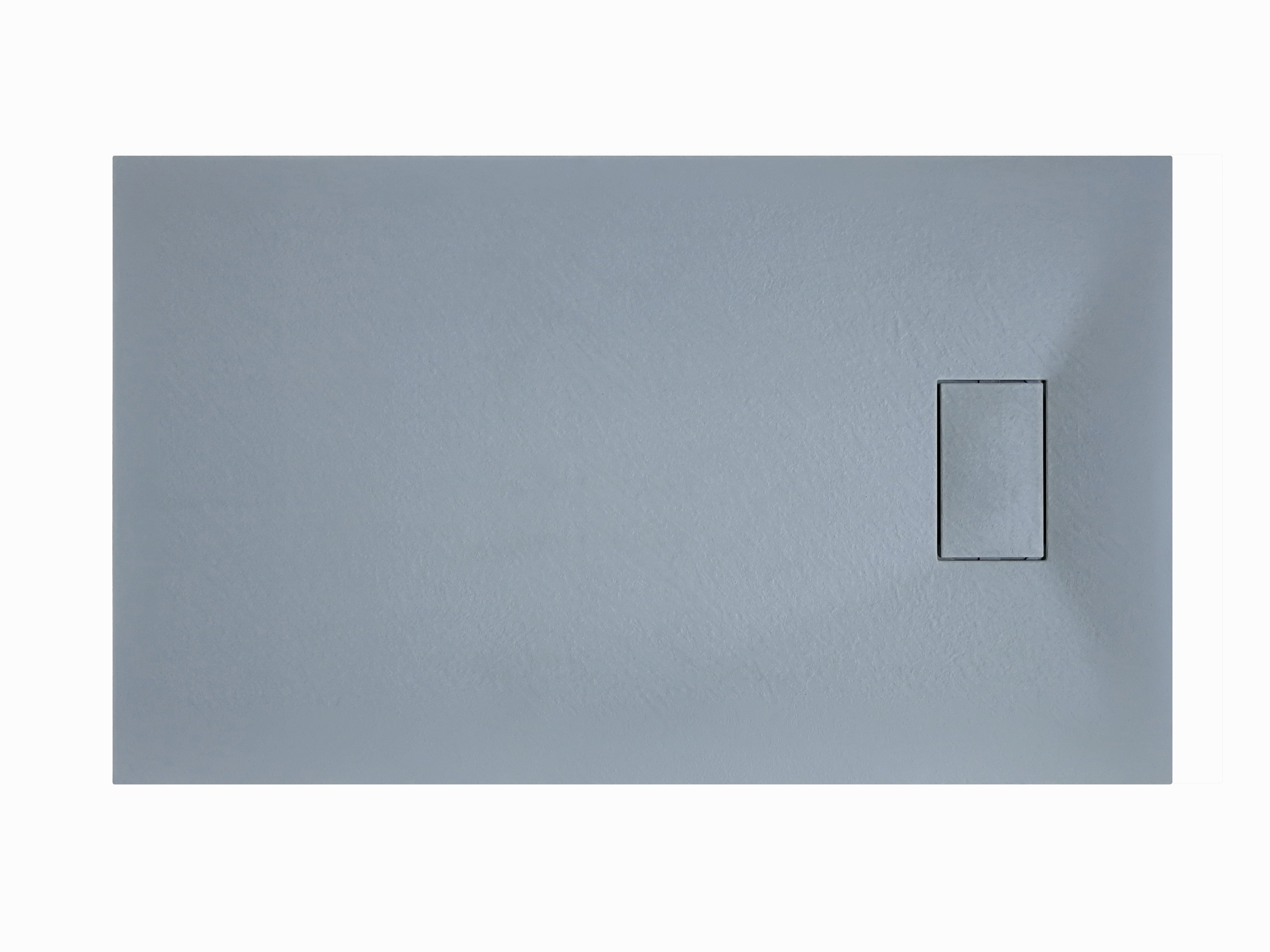 foto del prodotto piatto doccia in smc vetroresina effetto pietra h 2,6 cm con piletta di scarico inclusa 80 160 grigio