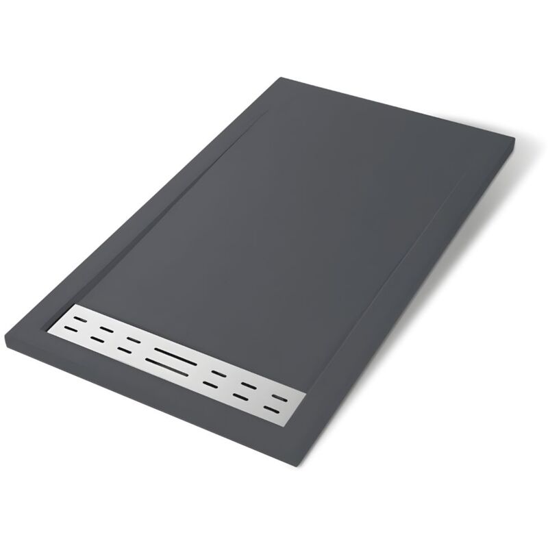 foto del prodotto piatto doccia mineral marmo resina antiscivolo h 4 cm misure l120 x p80 x h4 cm tinta antracite confezione 1