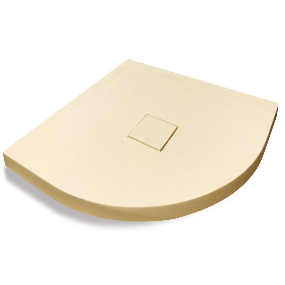 foto del prodotto piatto doccia mineral marmo resina curvo antiscivolo h4 cm misure l80 x p80 x h4 cm, tinta beige, confezione 1