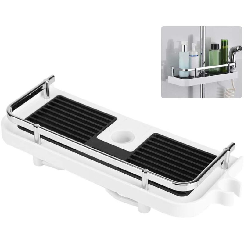 foto del prodotto piatto doccia, portaoggetti da bagno a parete, grande capacit , ventosa per riporre oggetti alla moda