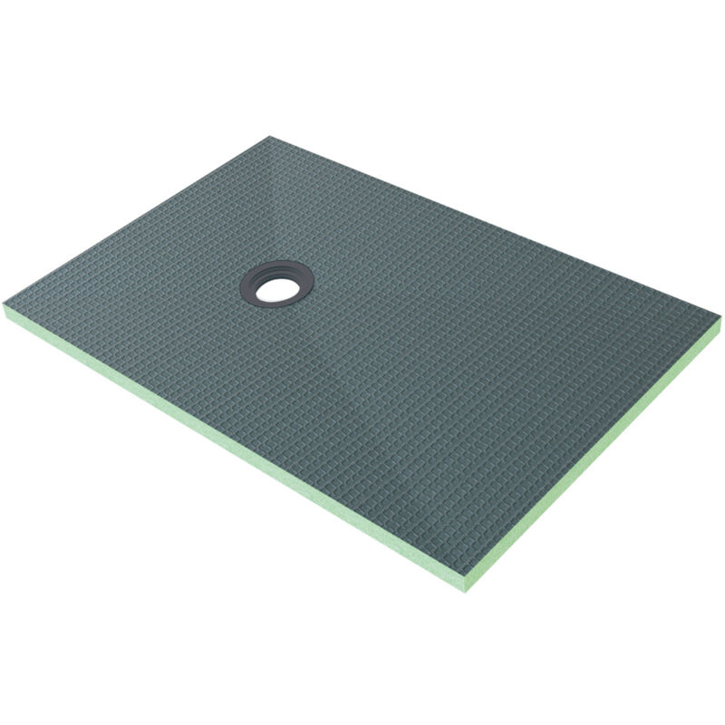 foto del prodotto piatto doccia pronto da piastrellare in estruso rigida polistirene tagliabile dimensione 80x120x4 cm sifone piletta incluso
