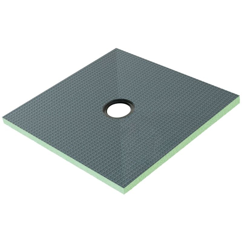 foto del prodotto piatto doccia pronto da piastrellare in estruso rigida polistirene tagliabile dimensione 80x80x4 cm sifone piletta incluso