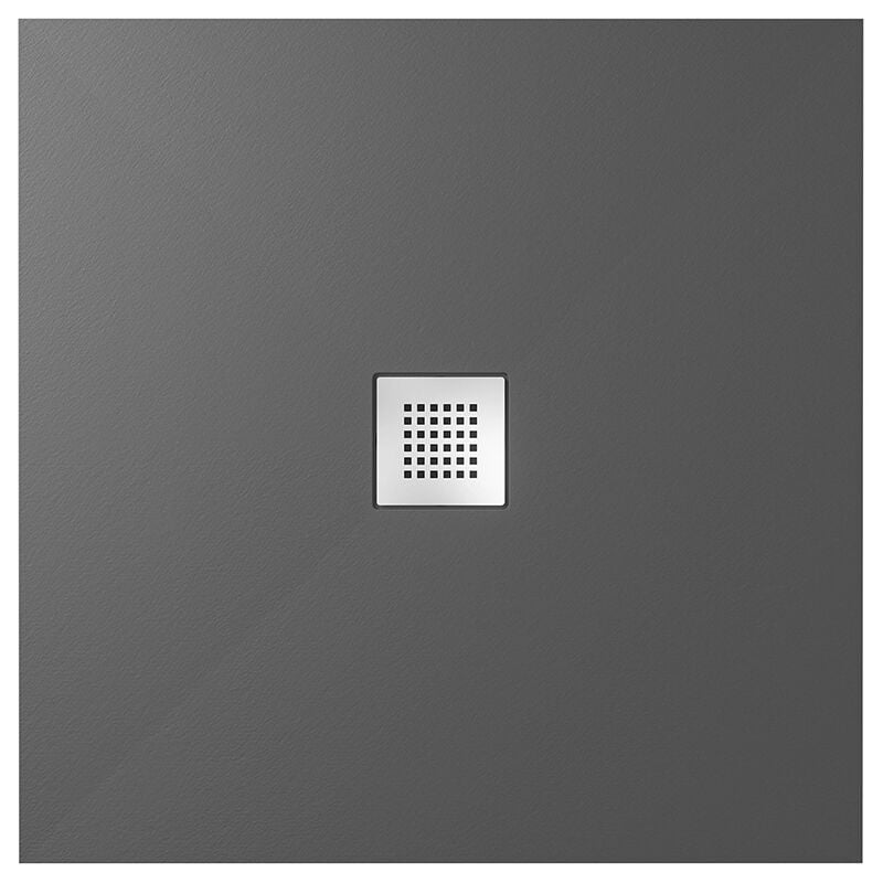 foto del prodotto piatto doccia quadrato 90x90cm in marmoresina nero effetto pietra altezza 2,4cm mod. kos