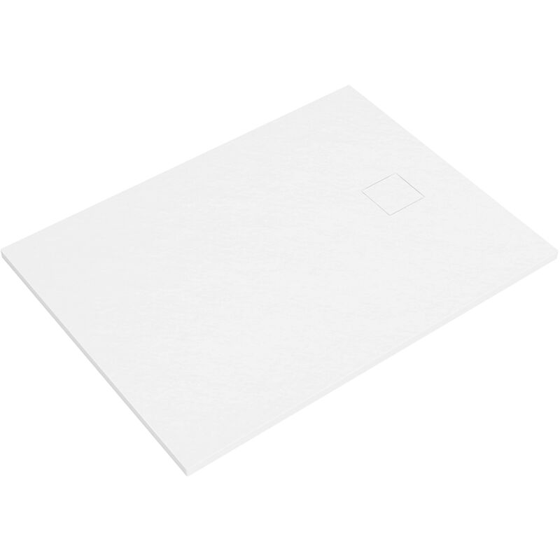 foto del prodotto piatto doccia rettangolare 70x100 cm in smc colore bianco effetto pietra tagliabile e antiscivolo altezza 2,6cm mod. samos