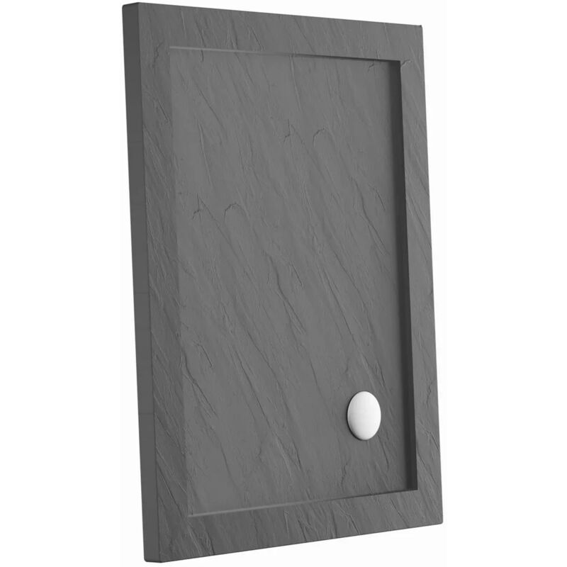 immagine 0 del prodotto piatto doccia rettangolare 70x100cm effetto pietra nero in acrilico altezza 4cm mod. petra