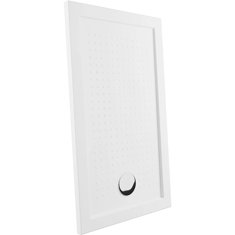 immagine 0 del prodotto piatto doccia rettangolare 70x100cm in acrilico bianco lucido design antiscivolo altezza 4cm mod. tikos