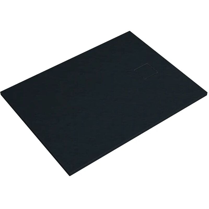 foto del prodotto piatto doccia rettangolare 70x120 cm in smc colore nero effetto pietra tagliabile e antiscivolo altezza 2,6cm mod. samos