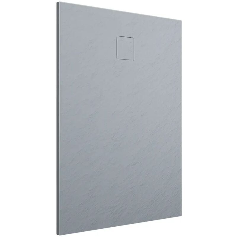 foto del prodotto piatto doccia rettangolare 80x100 cm in smc colore grigio effetto pietra tagliabile e antiscivolo altezza 2,6cm mod. samos
