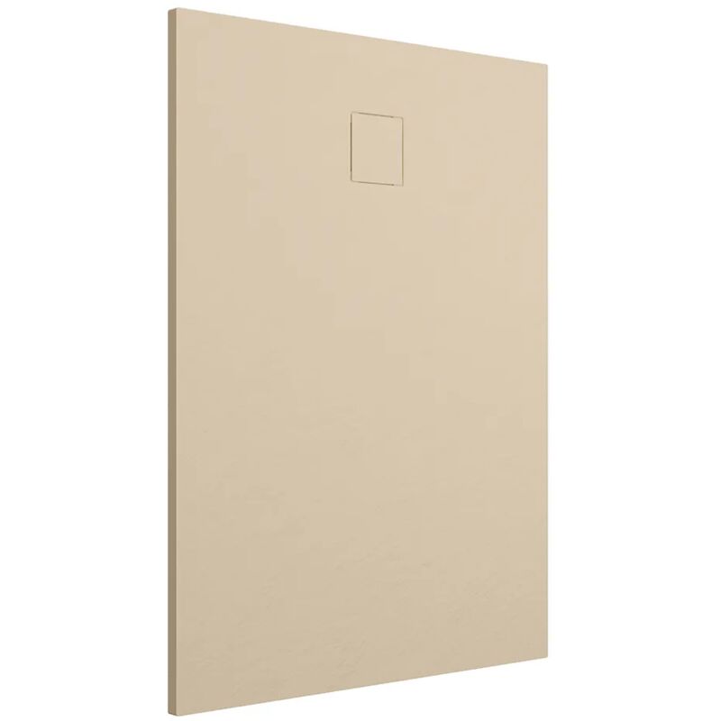 immagine 0 del prodotto piatto doccia rettangolare 80x90 cm in smc colore avorio effetto pietra tagliabile e antiscivolo altezza 2,6cm mod. samos