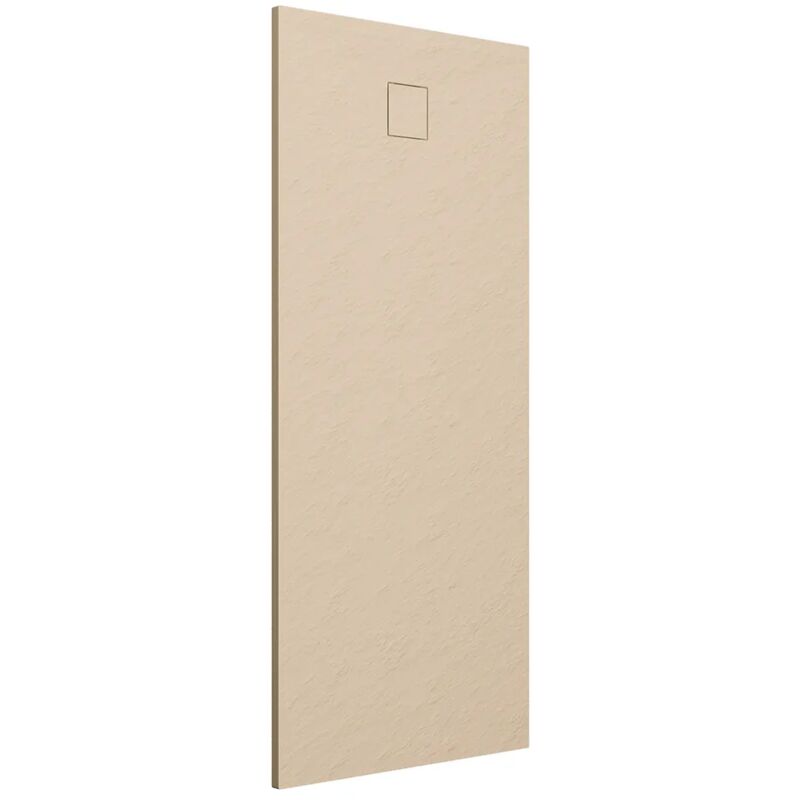 foto del prodotto piatto doccia rettangolare 90x160 cm in smc colore avorio effetto pietra tagliabile e antiscivolo altezza 2,6cm mod. samos