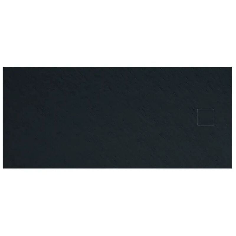 foto del prodotto piatto doccia rettangolare 90x170 cm in smc colore nero effetto pietra tagliabile e antiscivolo altezza 2,6cm mod. samos