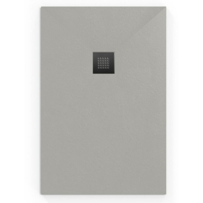 foto del prodotto piatto doccia rettangolare alek 100x90 cm con sifone, in marmo fuso, grigio satalek10090s s swiss aqua technologies