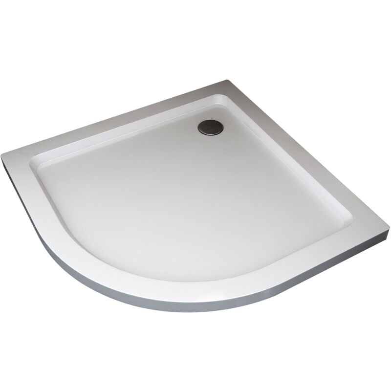 foto del prodotto piatto doccia ribassato semicircolare in abs h 5cm con piletta inclusa 90x90 nala