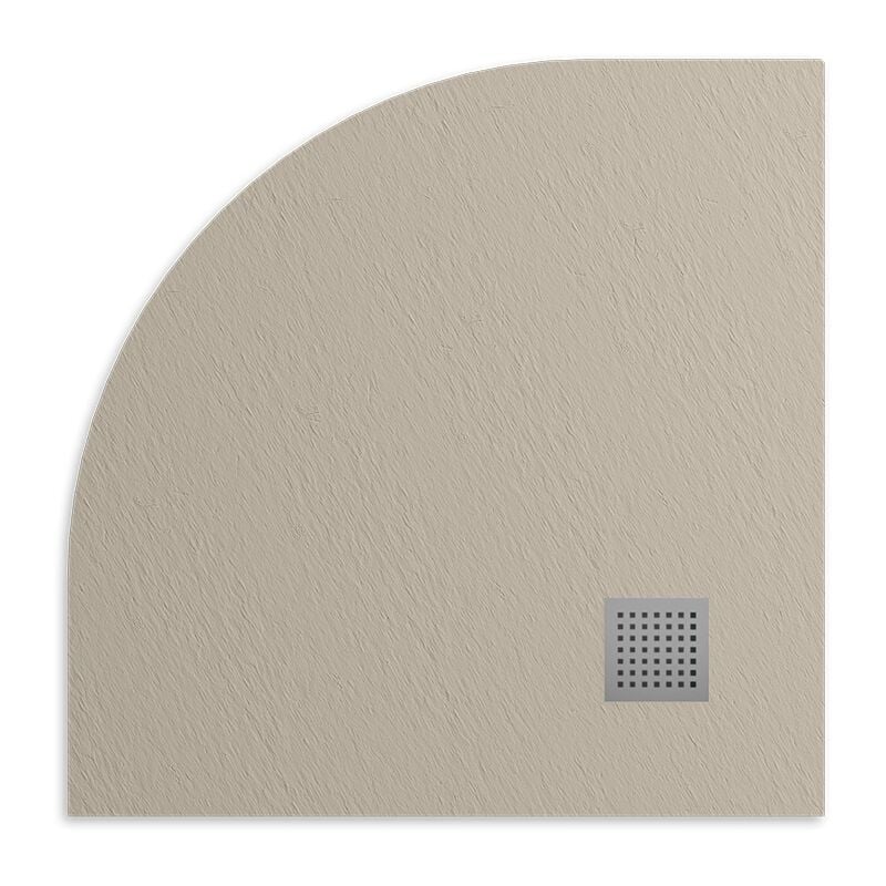 foto del prodotto piatto doccia semicircolare 90x90cm in smc effetto pietra colore avorio riducibile e antiscivolo altezza 2,6cm mod. lithos
