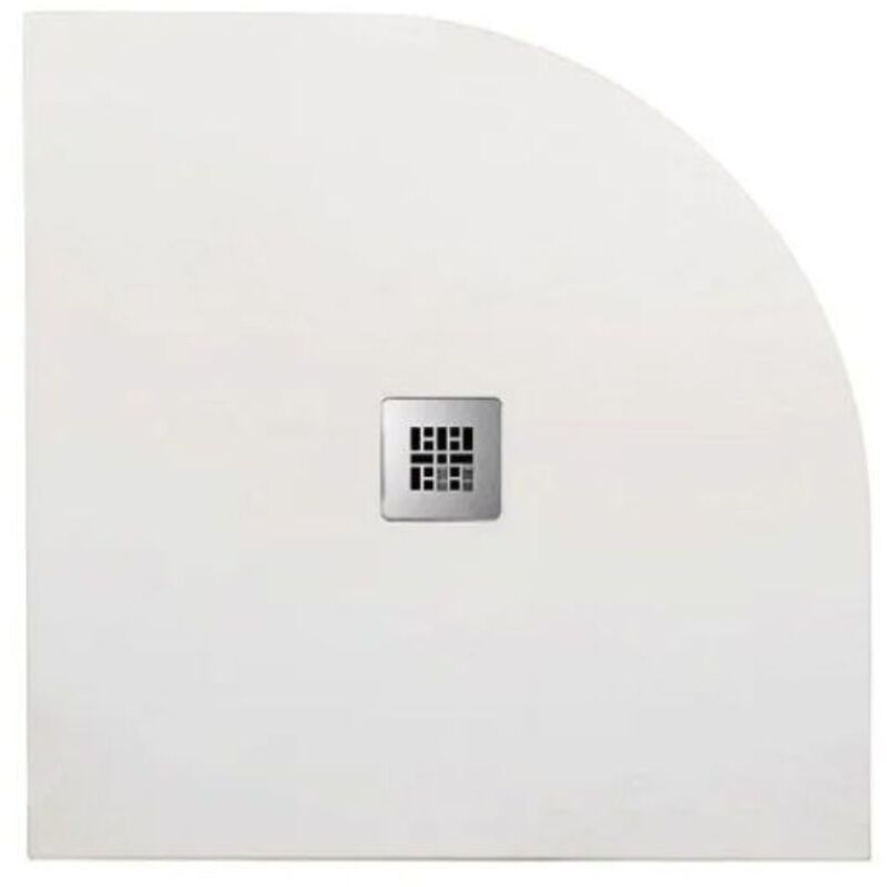 foto del prodotto piatto doccia semicircolare in marmoresina bianco modello stone free h2,8 cm 90x90 barbottina