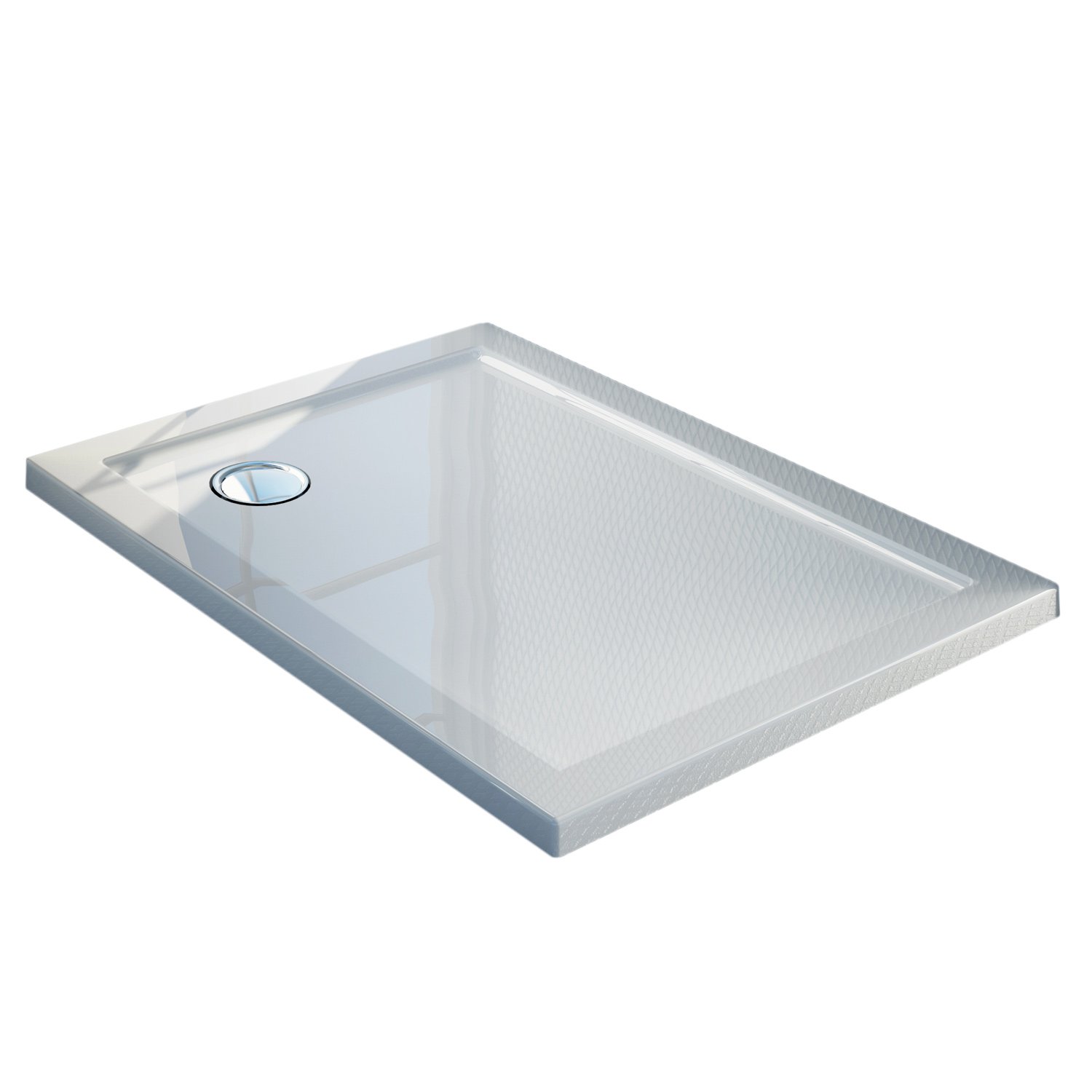 foto del prodotto piatto doccia slim 80x110x4 cm rettangolare acrilico bordato bianco lucido mod. flower