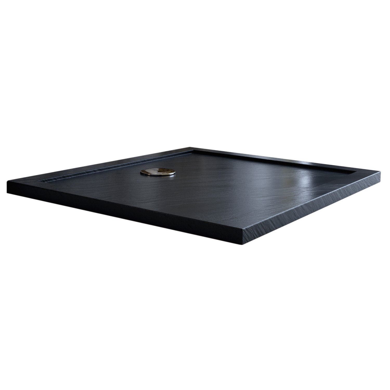 foto del prodotto piatto doccia slim 80x120x4 cm rettangolare acrilico bordato antracite effetto pietra mod. flower
