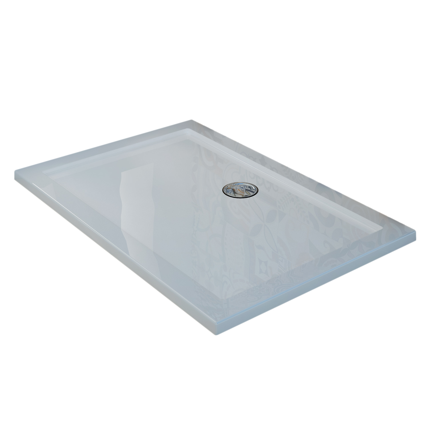 foto del prodotto piatto doccia slim 80x120x4 cm rettangolare acrilico bordato bianco lucido mod. flower
