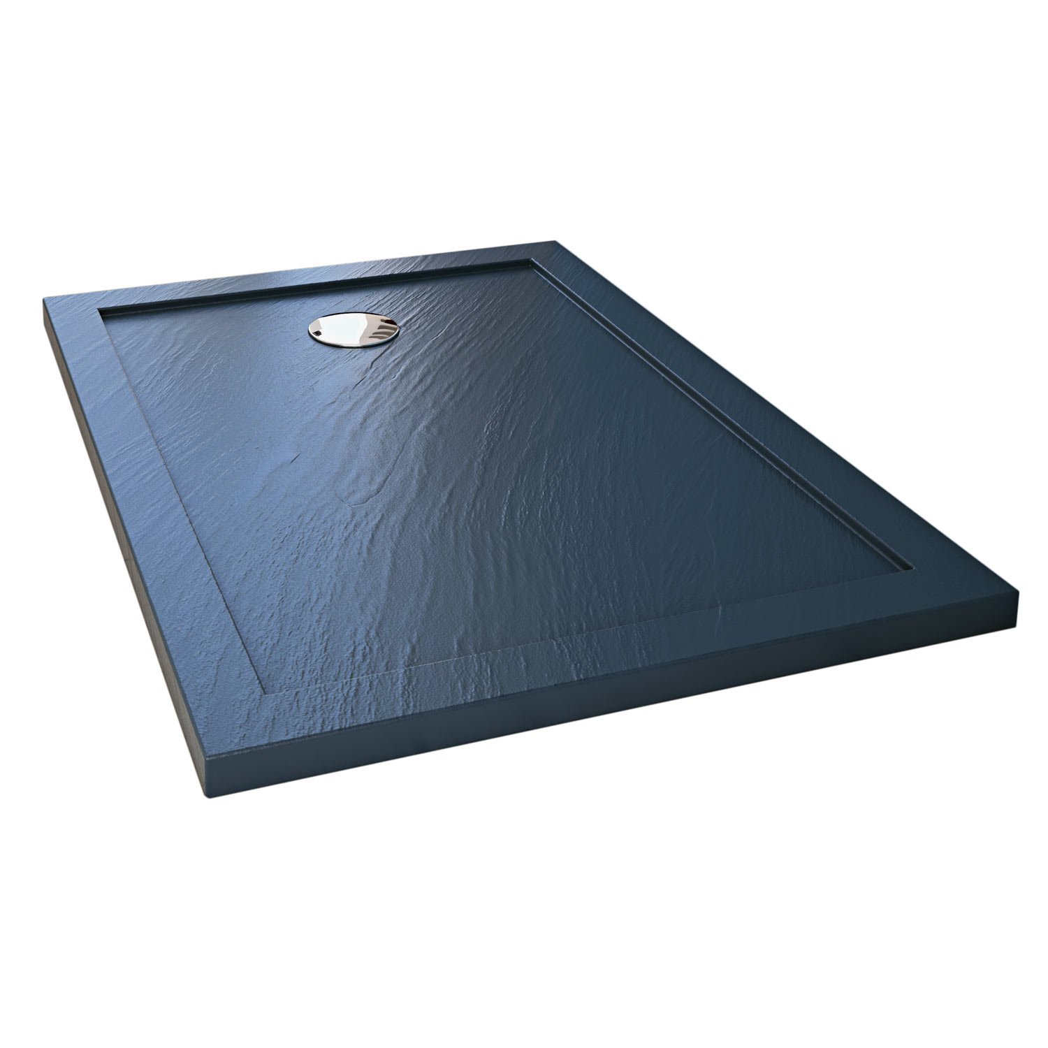 foto del prodotto piatto doccia slim 80x140x4 cm rettangolare acrilico bordato antracite effetto pietra mod. flower