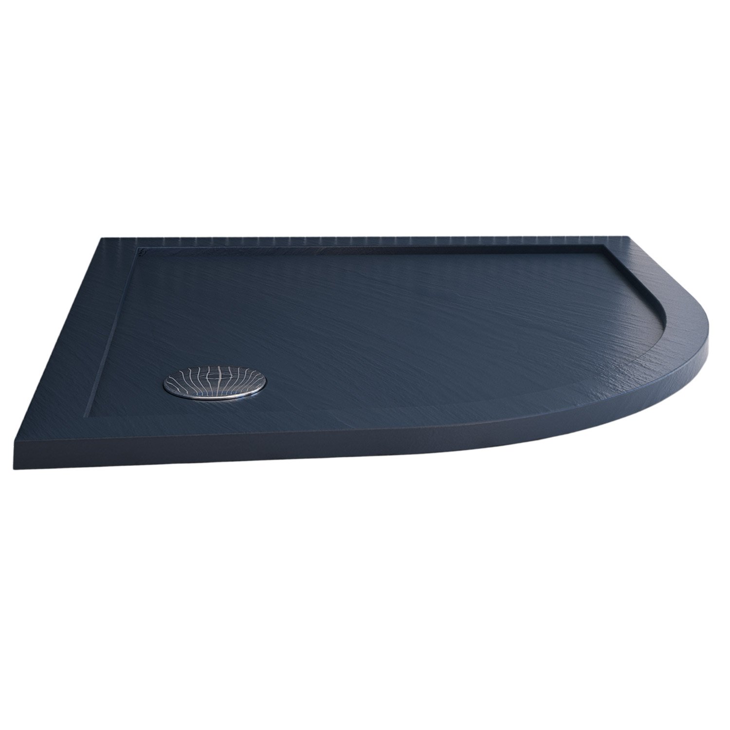 foto del prodotto piatto doccia slim 90x90x4 cm semicircolare acrilico bordato antracite effetto pietra mod. flower