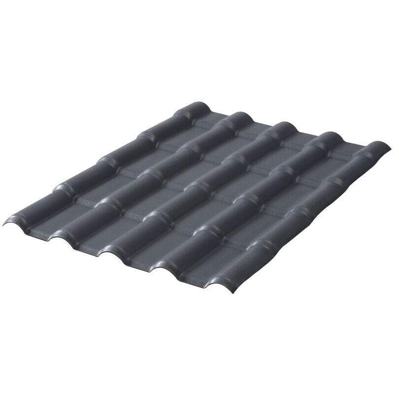 foto del prodotto piatto moderno in pvc imitazione piastrella 222 x 75 cm grigio antracite, l: 75 cm, l: 222 cm