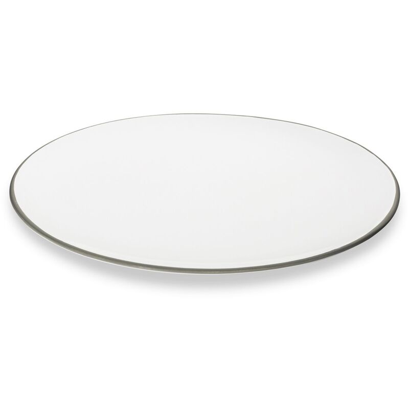 foto del prodotto piatto ovale con bordo grigio in ceramica gmundner 28x21 cm 