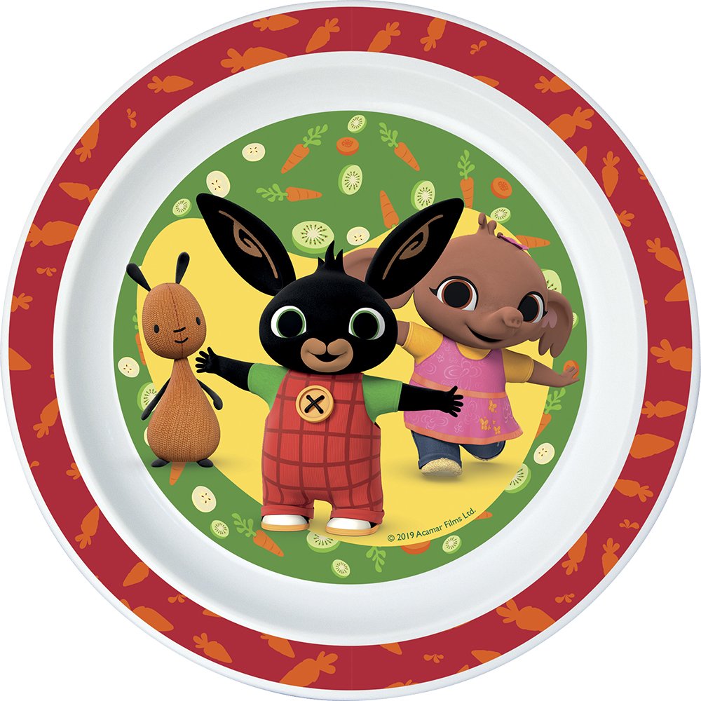 foto del prodotto piatto piano originale bing per bambini in plastica e adatto al microonde.