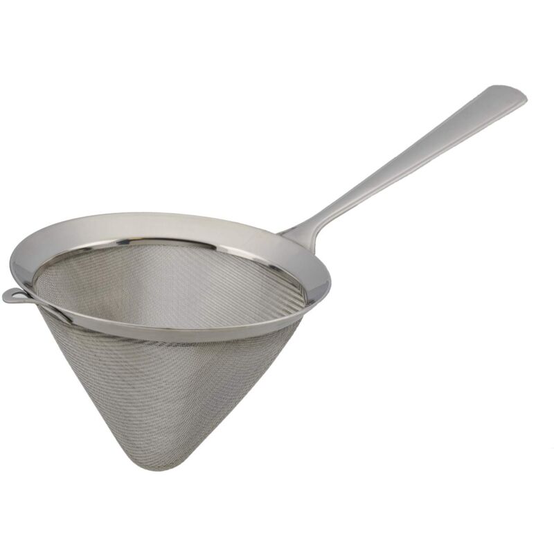 foto del prodotto piazza colino in acciaio inox conico 16 cm setaccio da cucina a cono liquidi e alimenti spremute, frullati, sughi, salse, creme, farina, pasta,