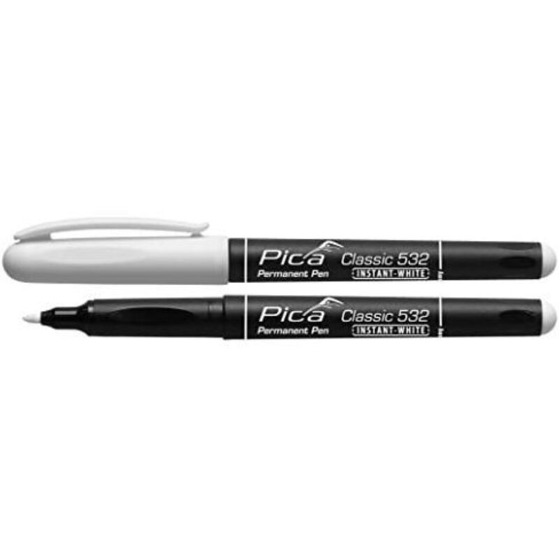 foto del prodotto pica pennarello indelebile instant white linea bianca 1 2mm penna con clip per 10 