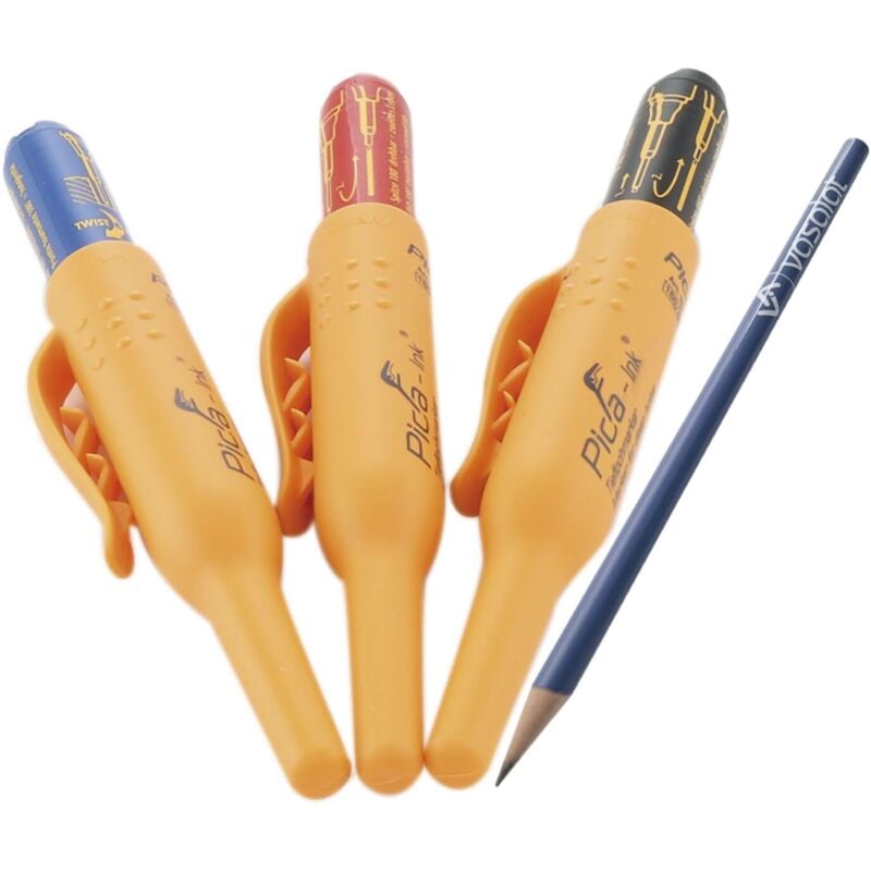 foto del prodotto pica pennarello per fori profondi, set pica, per fori profondi, nero blu rosso vasalat