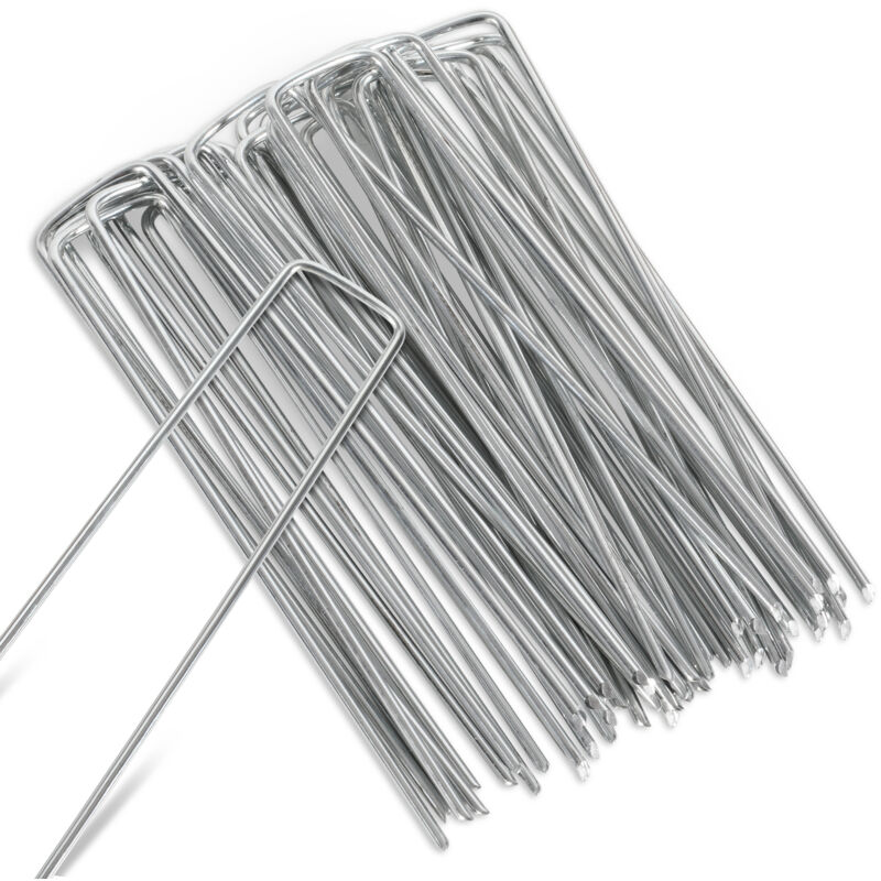 foto del prodotto picchetti di ancoraggio a terra 15x2,5cm, 250 pezzi, 2,8mm, acciaio zincato, picchetto per tenda, chiodo a terra