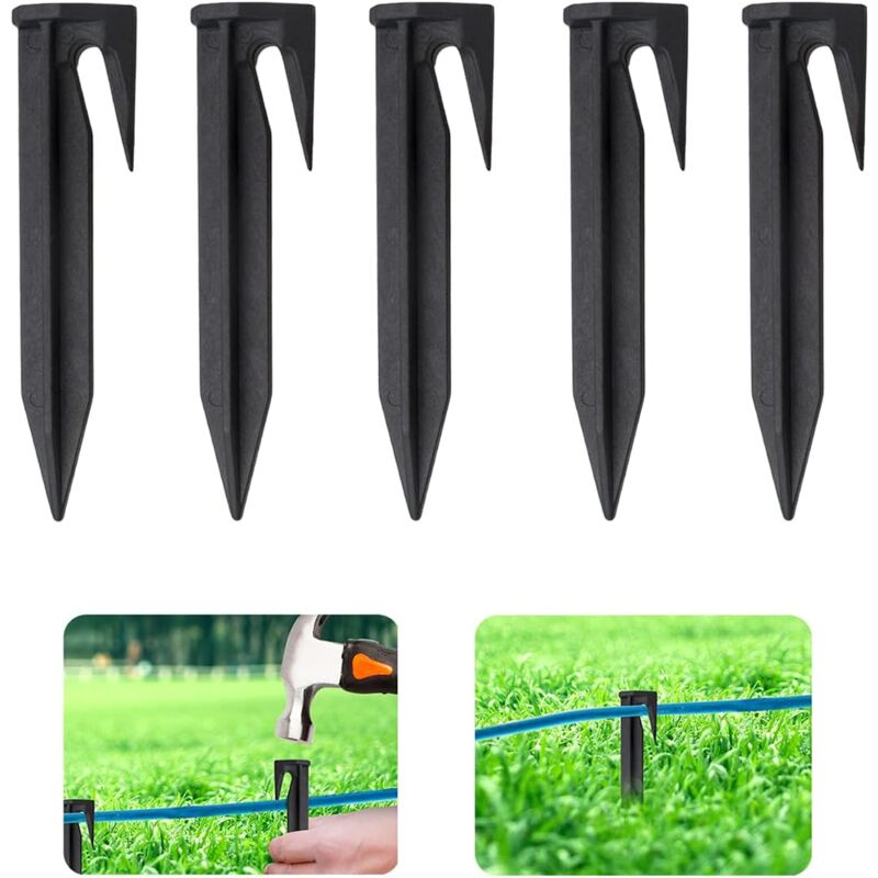 foto del prodotto picchetti di fissaggio per cavo perimetrale, ospiti, prati - 100 picchetti di fissaggio per, 8,5 cm