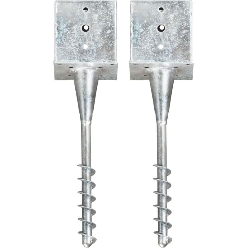 foto del prodotto picchetti di terra 2 pz argento 14x14x58 cm in acciaio zincato vidaxl