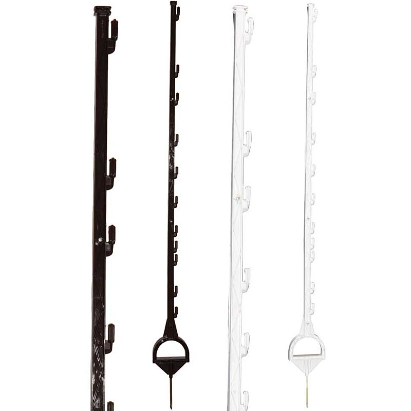 foto del prodotto picchetti in plastica per cavalli completo di isolatori per recinti mobili 5 pezzi da 1,55m 5 picchetti 1,55m color terra