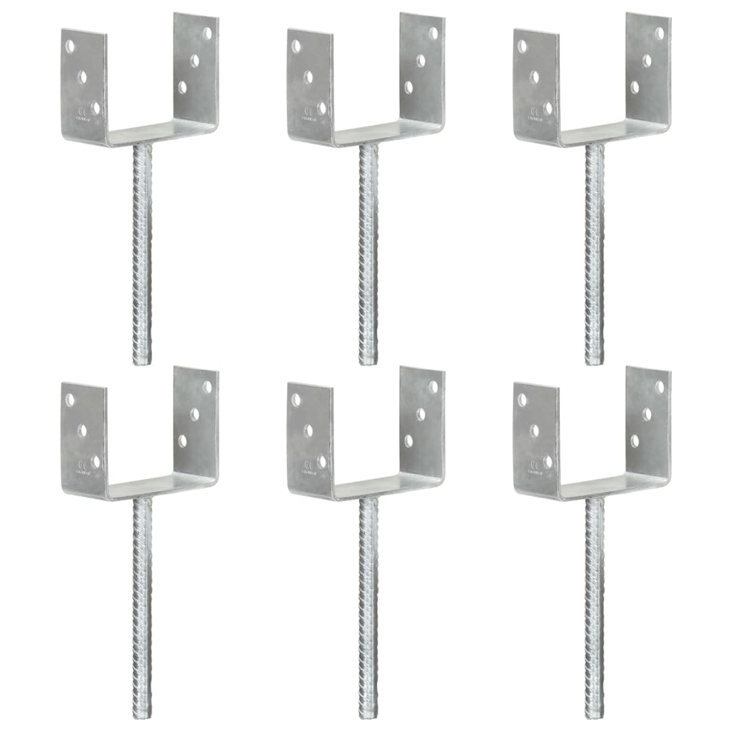foto del prodotto picchetti per recinzione 6 pz argento 12x6x30cm acciaio zincatocod mxl 103306