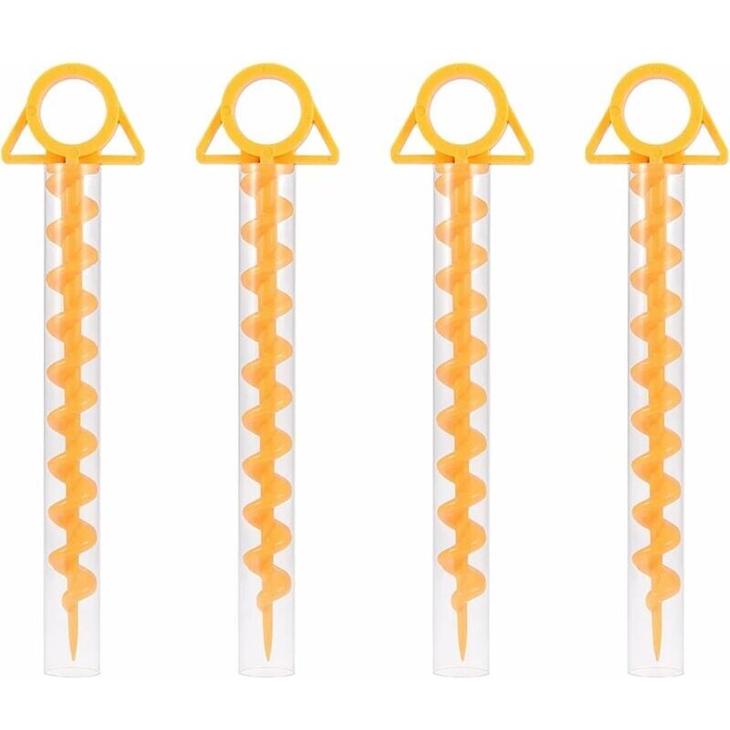 foto del prodotto picchetti per tende a spirale, picchetti per tende a spirale durevoli, picchetti per tende in plastica, picchetti per tende da 30 cm per tende,