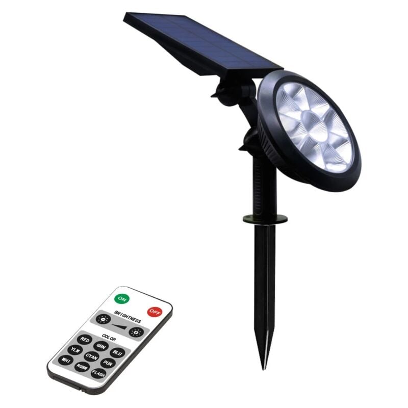 foto del prodotto picchetto a led solare con luce rgb multicolor e naturale 8 led